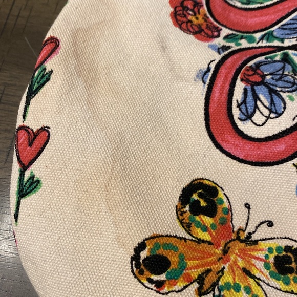 Brighton Love Tweet Tote Bag Butterfly Bird Canvas - Picture 3 of 11